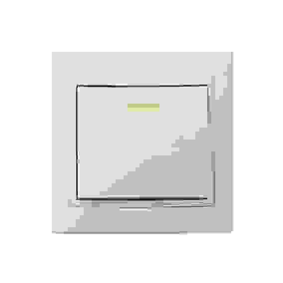 КВАРТА Выключатель одноклавишный скрытый бежевый с индикацией в сборе