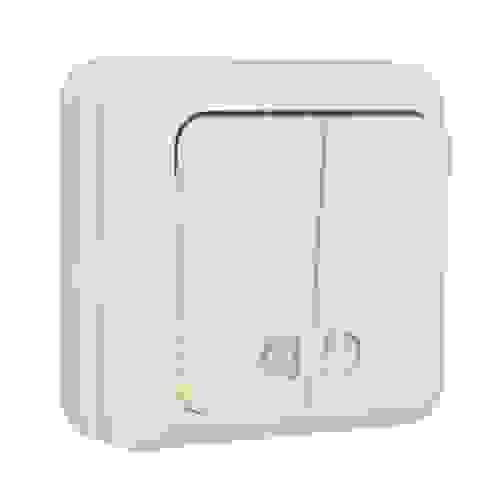 Выключатель Олимп 2-х кл наружный 10А с индикацией бежевый