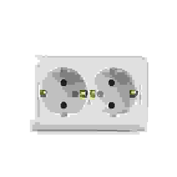 Розетка Олимп 2-я с з/к наружная белая