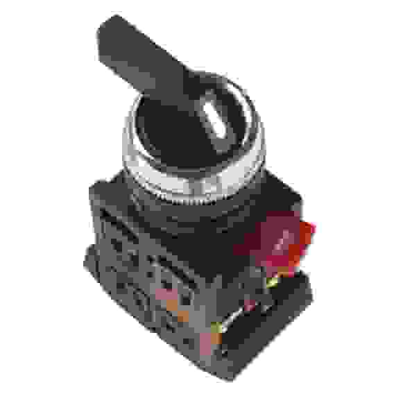 Переключатель ALCLR-22 с фиксацией 3 позиции I-O-II черная длинная ручка, 9693645