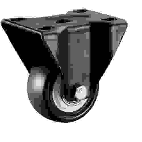 Колесо черная резина 50мм не поворот