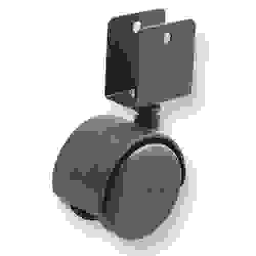 Колесо чер. пластик под ДСП 40мм поворот