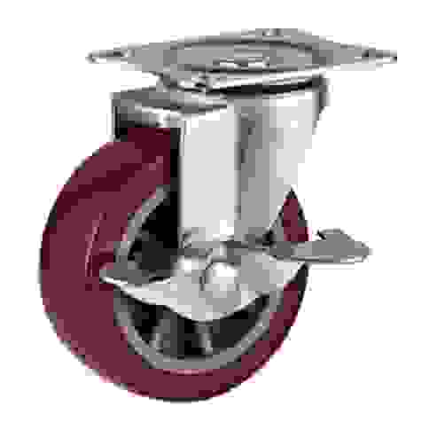 Колесо кр. пластик 50мм тормоз