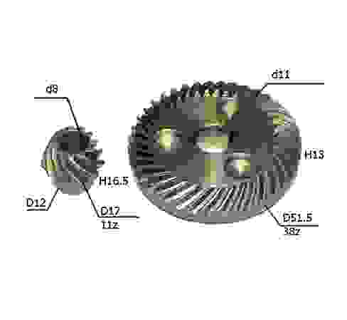 Коническая пара для УШМ 125/1100 (СС47) Интерскол