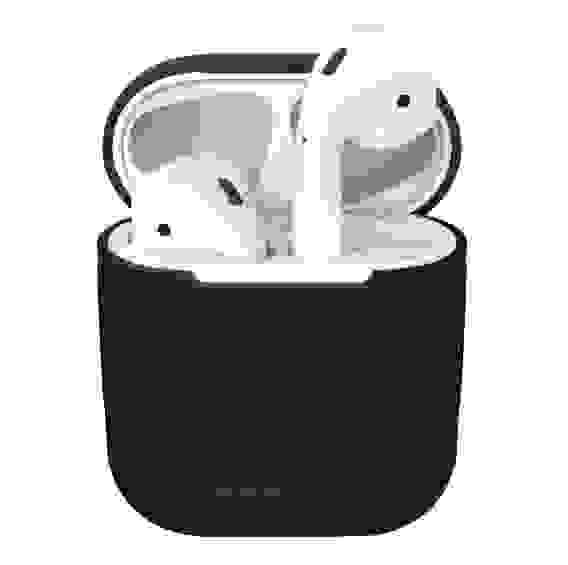 Силиконовый кейс подходит для AirPods черный ISA (гарантия 2 недели)