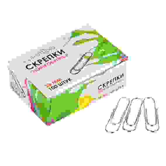 Скрепки металлические овальные оцинкованные 28 мм, 100 шт в картонной коробке ClipStudio