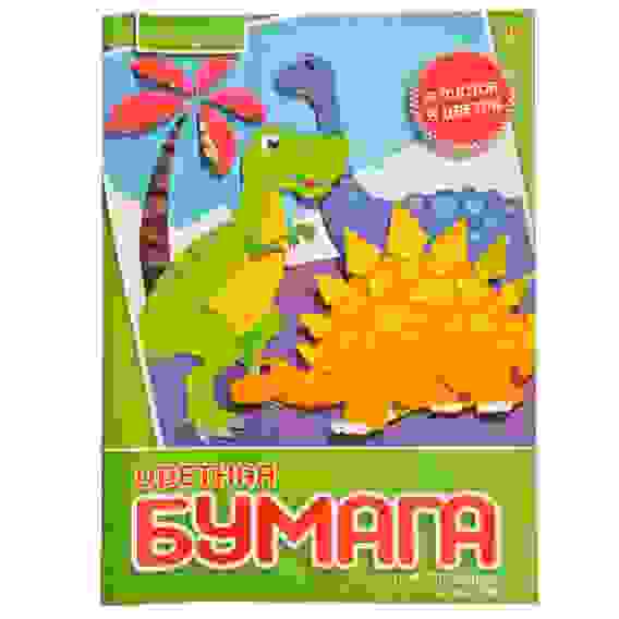 Набор цветной бумаги на скрепке 6л, 6 цветов, скрепка.