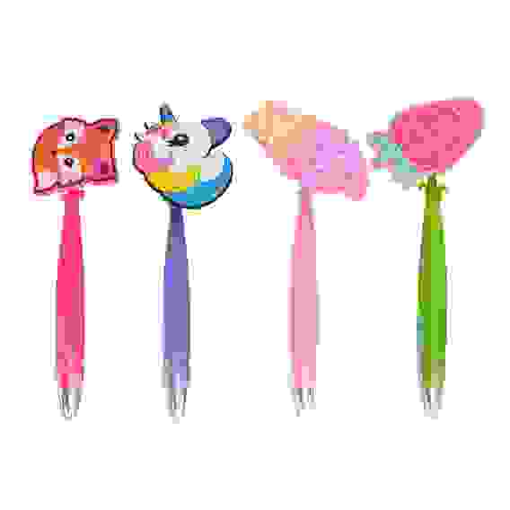 Ручка шариковая синяя &quot;Мультяшный микс&quot;, 0,7мм, пластик, каучук, 4 дизайна