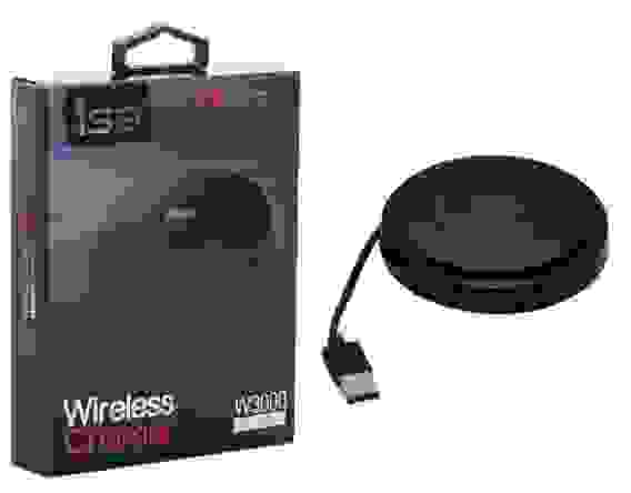 Универсальное беспроводное ЗУ Qi W3000, 10W черный ISA (гарантия 2 недели)