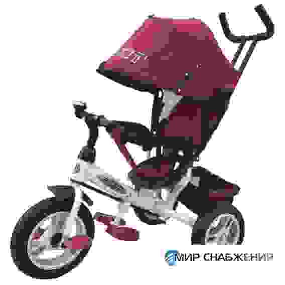 Акция!Трехколесный велосипед PILOT бордовый надувные колеса 12' и 10'