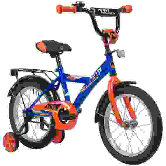 Велосипед NOVATRACK 16, ASTRA синий, защита А-тип, тормоз нож, крылья и багажник хром.