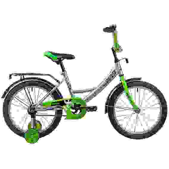Велосипед NOVATRACK 18&quot;, VECTOR, серебристый, защита А-тип, тормоз нож., крылья и багажник чёрн