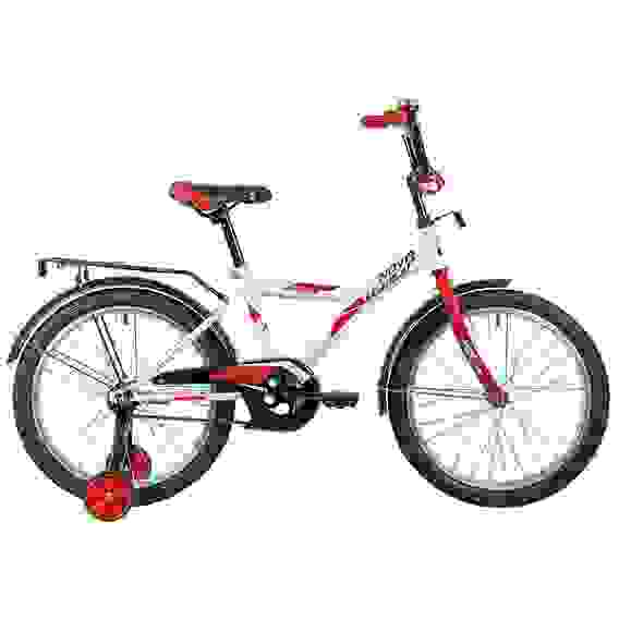 Велосипед NOVATRACK 20, ASTRA белый, защита А-тип, тормоз нож., крылья и багажник чёрн.