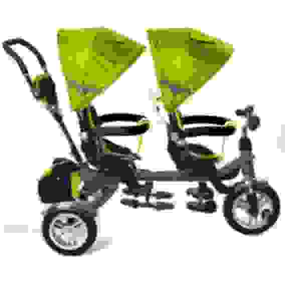 Трехколесный велосипед д/двойни BA TWINS зеленый, надувные колеса 12&quot; и 10&quot;