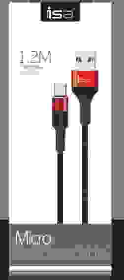 Кабель USB micro USB алюм/нейлон 1м LUX черный ISA (гарантия 2 недели)