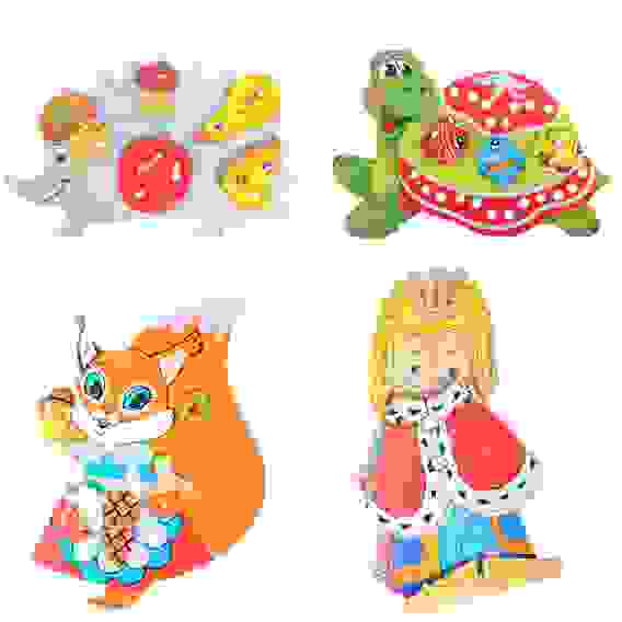 Шнуровка развивающая, дерево, 16-22 см, 4 дизайна