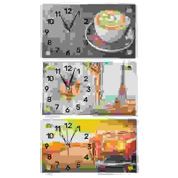 Часы настольные прямоугольной формы, стекло, 13х23см, 3 дизайна ГЦ арт 3