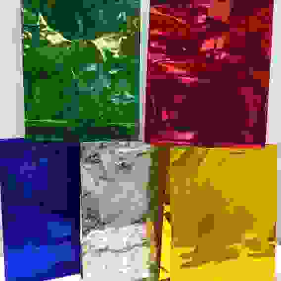 Пакет подарочный голографический, Размер L, 26+8х34см, MIX 5 цветов, Karotti