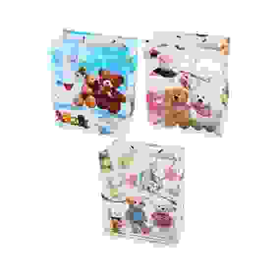 Пакет подарочный ламинированный, Размер L 26+13х32, \&quot;Мишки\&quot;, MIX 3 дизайна, Karotti