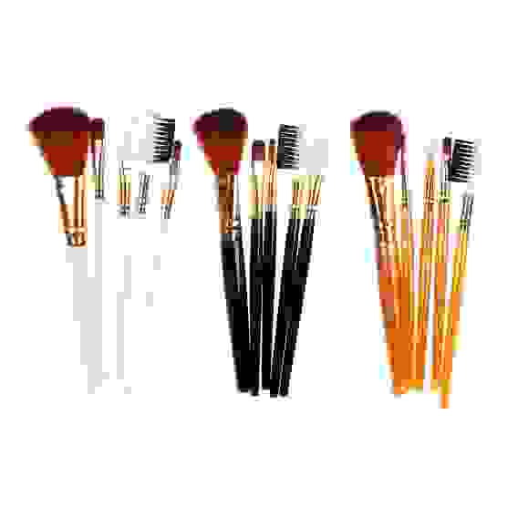 Набор кистей для макияжа 5шт, пластик, синтетич.нейлон, 16см, 3 цвета