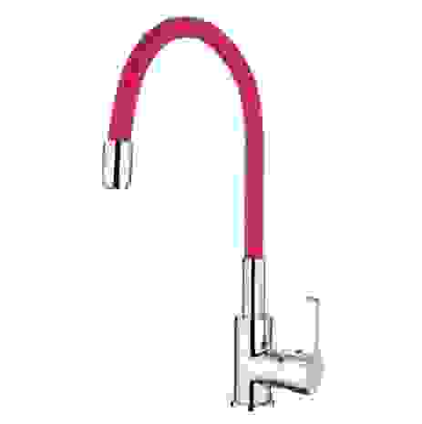 Акция! Смеситель кухня д.35 Mira (красный+хром) 5098-1