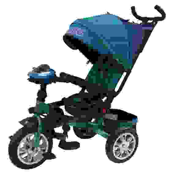 Трехколесный велосипед FORMULA 5 зеленый надув шины 12 'и 10', вращ. сидение на 180*, фара