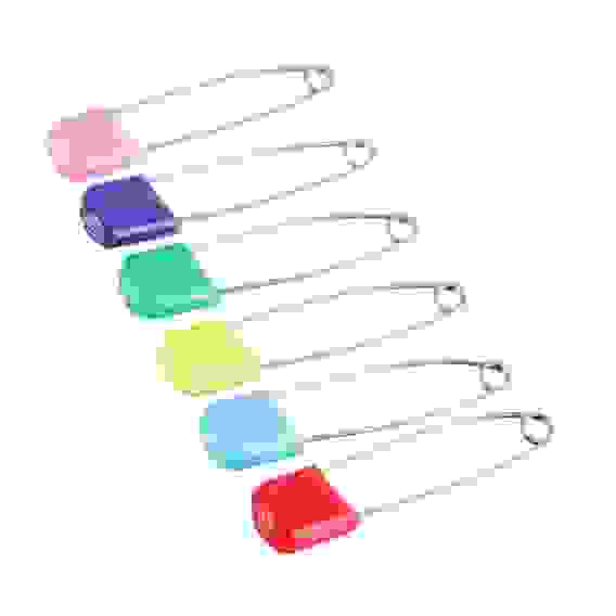 Булавки декоративные 6 шт, пластик, металл, цветные, S-6