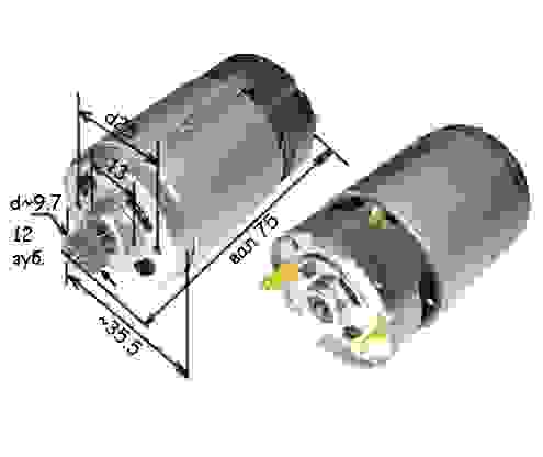 Двигатель шуруповерт Интерскол (Китай)12v 9700012468
