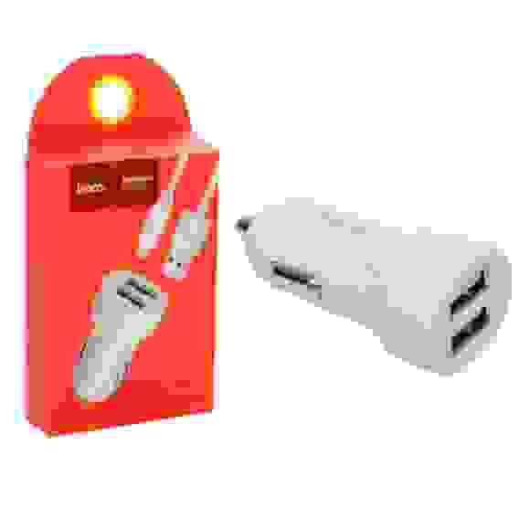 АЗУ на 2 USB Lightning 2.1A Z2A Hoco белый (гарантия 2 недели)