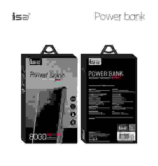 Внешний аккумулятор L2 8000 mAh черный ISA (гарантия 2 недели)