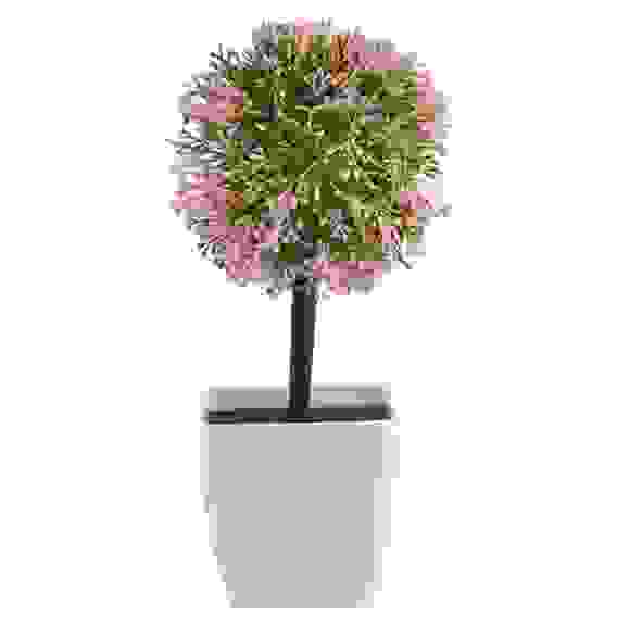 Цветок искусственный в горшке \"Топиарий\" бело-розовый