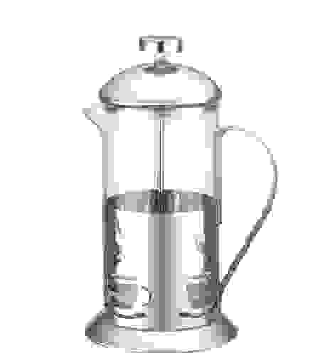 Чайник/кофейник (кофе-пресс) стеклянный, 1000 мл, в корп из нерж ст., ALITO, тм Mallony