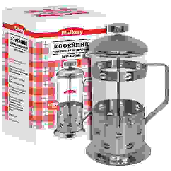 Чайник/кофейник (кофе-пресс) \"Caffè\" B535-1000ML (сталь) аналог 950044 12шт/тр.коробка