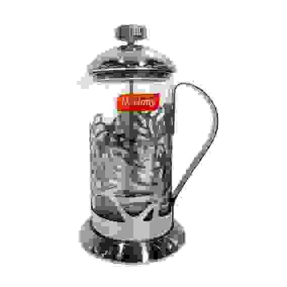 Чайник/кофейник (кофе-пресс) стеклянный, 600 мл, в корп из нерж ст, Pacifico, тм Mallony