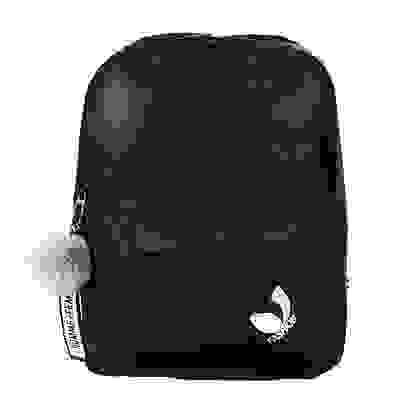 Рюкзак подростковый, 40x30x20см, 1 отд., 3 кармана, брелок, аппликация, уплотненные лямки, черный