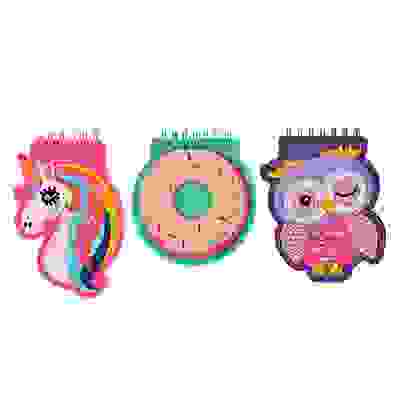 Записная книжка фигурная, 60 листов, обложка силикон, листы из цветной бумаги, 3 дизайна