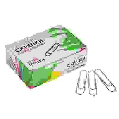 Скрепки металлические овальные оцинкованные 33 мм, 100 шт в картонной коробке ClipStudio