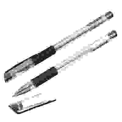 Ручка гелевая черная, с резиновым держателем, 14,9см, наконечник 0,5мм ClipStudio