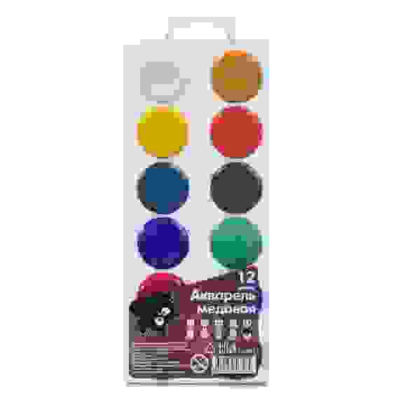 Акварель медовая, 12 цветов, без кисточки, в пластиковой упаковке МЯУ!