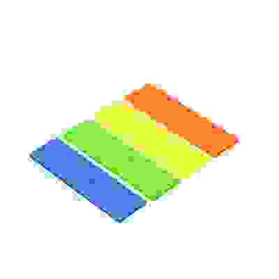 Закладки с клеевым краем пластиковые 45x12мм, 4x25 листов, 4 цвета, прямоугольные