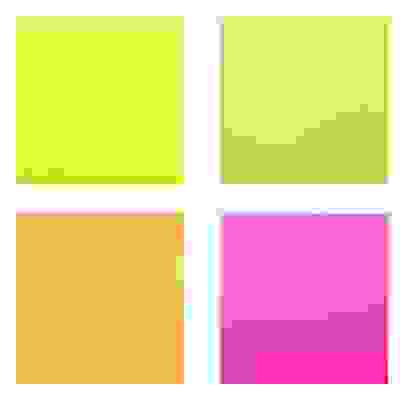 Блок с клеевым краем неоновый 76x76мм, 100 листов, ассорти 4 цвета блоков ClipStudio