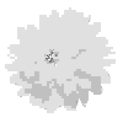 Бант школьный на резинке, 10см, полиэстер, пластик, белый, #Б-01