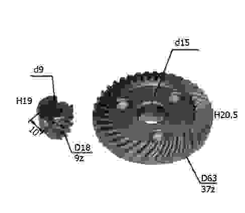 Шестерни конические (редукторная пара) (СС75)