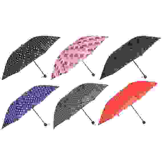 Зонт женский, механика, сплав, пластик, полиэстер, длина 55см, 8 спиц, 4-6 дизайнов,305Y