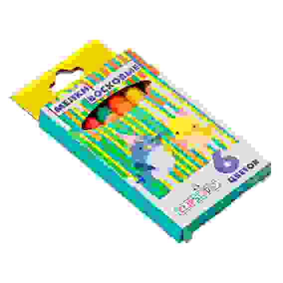 Мелки восковые 6 цветов, 8х4,8см, на органической основе, в картонной коробке с подвесом ClipStudio