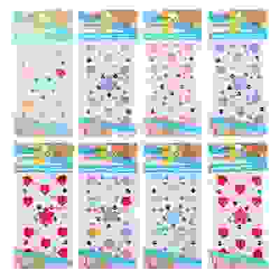 Набор страз самоклеящихся для декорирования, пластик, 10х20-30х0,5см, 4-8 цветов