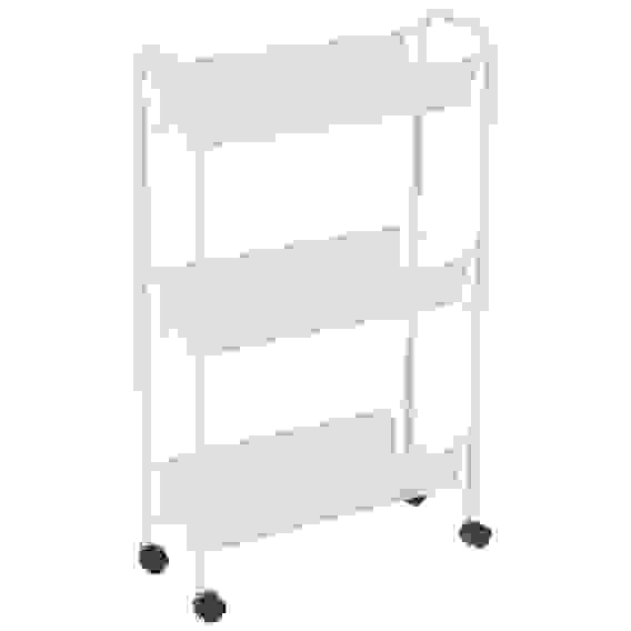Этажерка "Ладья 1К" серая на колесиках