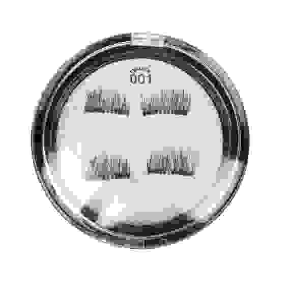 Накладные ресницы с 2-мя магнитами, цвет черный, #001