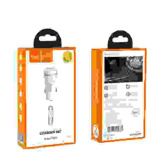 Переходник АЗУ на 2 USB 2.4A Z27 HOCO белый (гарантия 2 недели)