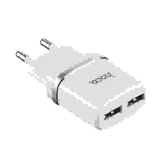 Переходник СЗУ на USB 1.A C11 HOCO белый (гарантия 2 недели)